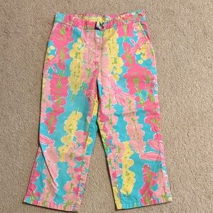 Lilly Pulitzer Yellow Blue and Pink Floral Pants